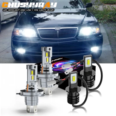 Faro LED de haz alto/bajo para Infiniti Q45 1997 1998 6000K + bombillas antiniebla 4 un. Foto 1 de 4