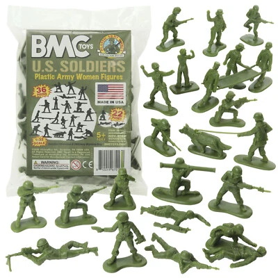 BMC Toys Plástico Ejército Mujeres OD Verde Mujer Militar Soldado Figuras Hechas en EE. UU.  Foto 1 de 4