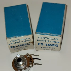 2 Vintage NOS Centralab Fastach F2- 1  MEG TAPER Potentiometers - Picture 1 of 3