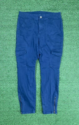 Pantalones cargo ROCK & REPUBLIC tobillos con cremallera para mujer talla 8 azul marino Foto 1 de 3
