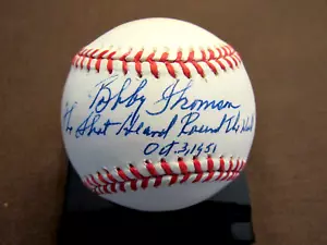 BOBBY THOMSON THE SHOT HEARD ROUND THE WORLD GIANTS SIGNED AUTO ONL BASEBALL JSA - Picture 1 of 3