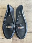 Coach Womens Leather Flats Logo Loafers Sz 8.6 Excellent!