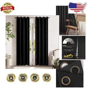 Elegant Velvet Blackout Curtains - 84'' Grommet Drapes for Bedroom & Living Room - Picture 1 of 8