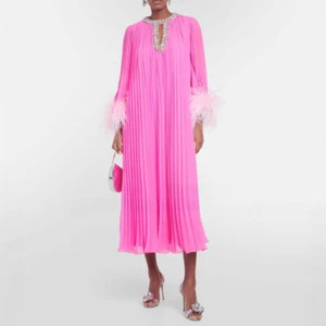 Self-Portrait Womens Niche Rhinestone Decor Long-sleeved Holiday Dress - Picture 1 of 25