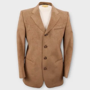 Vintage Sak’s Fifth Avenue Suede Western Suit Jacket Men’s Size 42R Leather - Picture 1 of 10