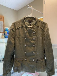 Women’s INC Military Style Jacket with Double-Breasted Design Silver Buttons XL - Picture 1 of 5