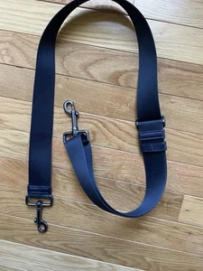 COACH Crossbody Replacement Guitar Strap Dog Leash Clams Black Messenger 1.5" - Picture 1 of 8