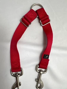 Premier Red Double Dog Leash Coupler Adjustable Heavy Duty 20” Dual Clip - Picture 1 of 5