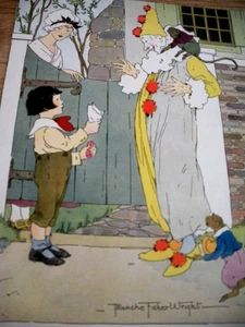 One print from older book Illustrator Blanche Fisher Wright I'll Treat Clown - Picture 1 of 2