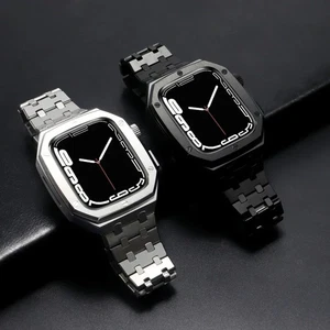 Metall Modifikationsset für Apple Watch 3-10 45 44mm Edelstahlarmband - Bild 1 von 45
