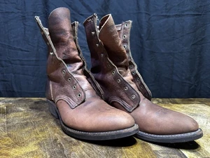 Golden Retriever USA braune Leder Schnürstiefel Western Oma Damen 7 1/2 - Bild 1 von 15