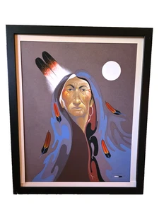 LITOGRAFÍA FIRMADA POR ROBERT REDBIRD "PEYOTE CHIEF" 1979 20"X 25" LEER - Imagen 1 de 23