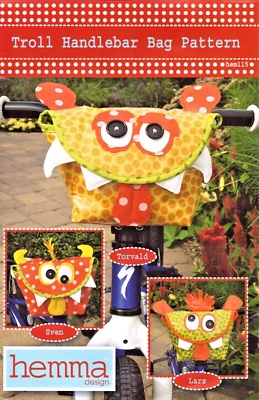 TROLL HANDLEBAR BAG PATTERN ~ Hemma Design ~ Finished Size of Bag:  8 x 6 x 2" Foto 1 de 4