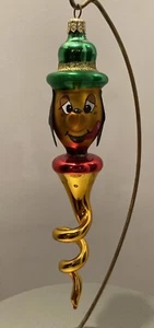LAVED CARTOON HUND mit TOP MÜTZE Twist italienisches Glasornament! Italien NEU SELTEN. - Bild 1 von 3