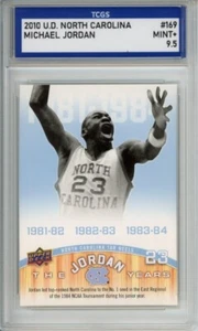 2010 UPPER DECK NORTH CAROLINA #169 MICHAEL JORDAN TCGS MINT+ 9.5 - Picture 1 of 2