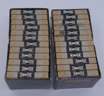 ВИНТАЖНАЯ НЕРАСПЕЧАТАННАЯ КОРОБКА ИЗ 12 АКВАРЕЛЬНЫХ КРАСОК PRANG ПОЛОВИНА КАСТРЮЛИ, ВЫБЕРИТЕ ЦВЕТ! - Изображение 1 из 4