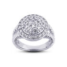 1.01ct E VS2 Round Natural Certified Diamonds 18k White Gold Halo Womens Ring