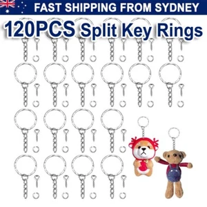 120 X Bulk Split Metal Key Rings Keyring Blanks With Screw Eye Pins DIY Jewelry - Picture 1 of 11