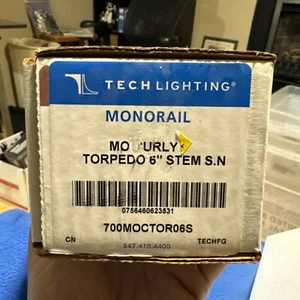 Tech Lighting Monorail 6" Curly Torpedo Stem w/ Freejack Connector Satin Nickel - Picture 1 of 1