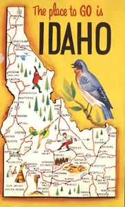Place to Go is Idaho Map Postcard - Picture 1 of 2