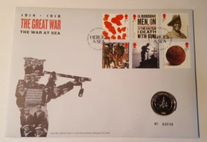2015 First World War 100th Anniversary Royal Navy BU £2 Two Pound Coin Cover GB - Picture 1 of 2