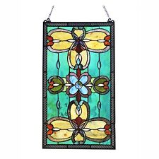 RADIANCE goods Victorian Stained Glass Window Panel 26"x15"