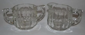 VINTAGE KLARES KRISTALLGLAS SAHNE UND ZUCKER SET SCHWER - Bild 1 von 4