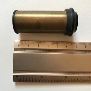 1 Mikroskop Optik / zwei Linsen Messingröhre / eyepiece lens brass - Bild 1 von 7
