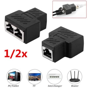 1/2x RJ45 Y Netzwerk Lan Verteiler Adapter 1zu2 Splitter Ethernet Cat7 DEs A2M0 - Afbeelding 1 van 15