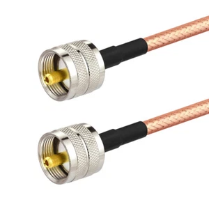 Cable coaxial cola de cerdo UHF PL-259 macho a UHF PL-259 macho RG400 60 cm - Imagen 1 de 3