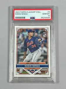 Kodai Senga 2023 Topps Flagship Collection Card #9 PSA 10 POP 1 Rookie RC Mets - Picture 1 of 4