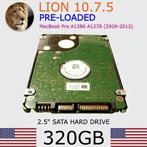 320GB MacOS Lion 10.7.5 Pre-Loaded Sata Hard Drive 2.5 - Picture 1 of 4
