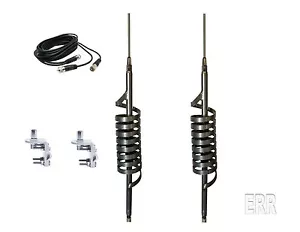 DUAL Monkey Made CB Radio Antennas,Short Shaft,12FT DUAL COAX, BRACKETS AND STUD - Picture 1 of 7