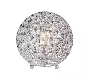 Elegant Designs 8 in. Chrome and Crystal Ball Table Lamp - Picture 1 of 7