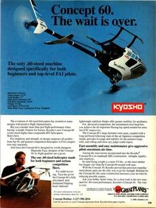 Arte de pared Kyosho Concept 60 RC Heli efímero decoración tamaño .60 - Imagen 1 de 1