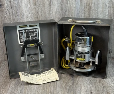 De Colección Stanley EE. UU. Router 80258 Motor 82902 Base y 82907 Guía con Estuche de Herramientas de Tienda Foto 1 de 4