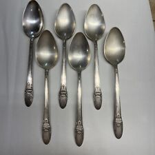 1847 ROGERS BROS First Love Silverplate Flatware 6 oval soup spoons 7 3/8”