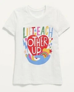 Old Navy Kids Size Large (10-12) Lift Each Other ~ Short Sleeve Tee T-Shirt - Picture 1 of 2