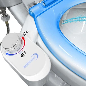 Dual Nozzle Spray Bidet Fresh Cold Water Non Electric Toilet Seat Attachment - Picture 1 of 12