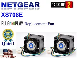 Paquete de 2 ventiladores de repuesto versión silenciosa para Netgear ProSAFE XS708E XS708Ev1 - Imagen 1 de 11