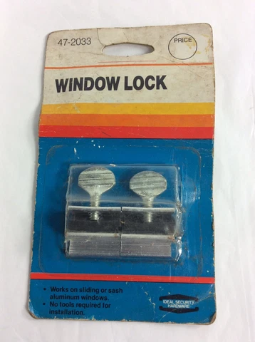 Vintage Window Locks Set of 2 -  Sliding Or Sash Windows- No Tools Required NOS Cover
