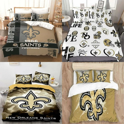 New Orleans Saints 3PCS Bedding Set Duvet Cover Comforter Cover Pillowcase Gift Cover