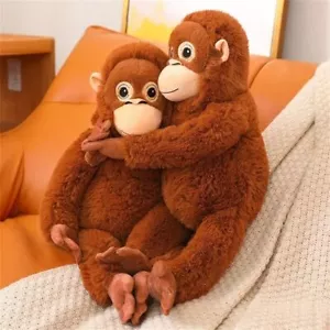Stuffed Doll Monkey Plush Realistice Orangutan Doll Gorilla Plush Toy Kid Gift - Picture 1 of 12