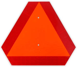 Slow Moving Vehicle Sign Triangle Sign,Plastic 14"X16" Engineering Grade Reflect - Picture 1 of 11