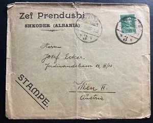 1936 Shkoder Albania Commercial Cover To Vienna Austria - Picture 1 of 2
