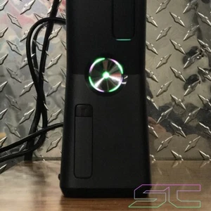 Custom Xbox 360 Slim ROL - Ring Of Light Power Button GREEN & PINK Plug & Play! - Picture 1 of 1