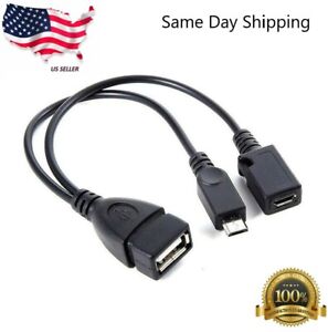 1 In 2 Micro Usb Host Power Y Splitter Adapter To 5 Pin Male Female OTG Cable IL