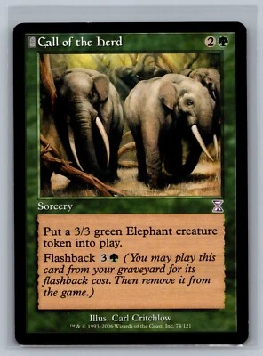 Magic The Gathering Time Spiral Timeshifted Call of the Herd #74/121 MTG TCG CCG - Image 1 of 2