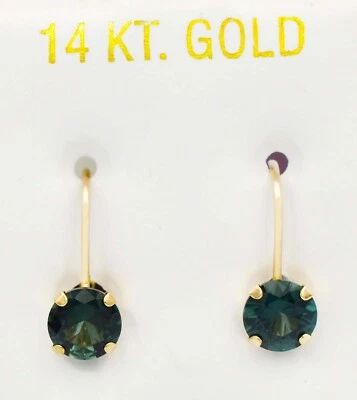 PENDIENTES COLGANTES DE TURMALINA VERDE ORIGINALES DE 1,84 quilates oro 14K - Valoración gratuita Foto 1 de 4