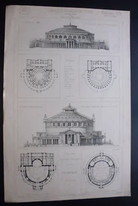 croquis architecture Novembre 1872 : un orphéon, concours Achille-Le Claire - Picture 1 of 12